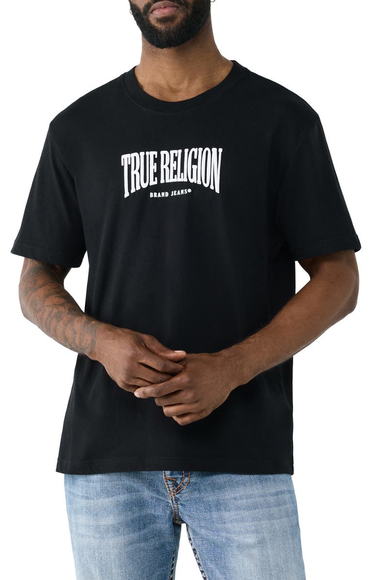 True Religion Tiger Logo Cotton Graphic T-Shirt, Main, color, Jet Black