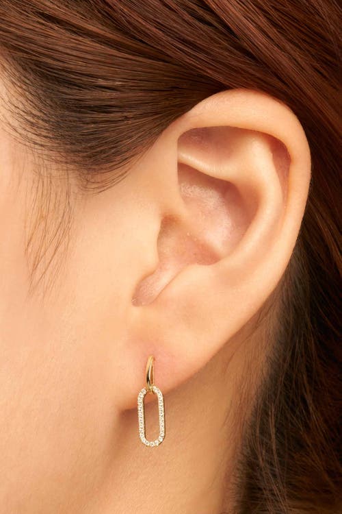 Oradina 10k Yellow Gold Venice Link Diamond Drop Earrings In Gold
