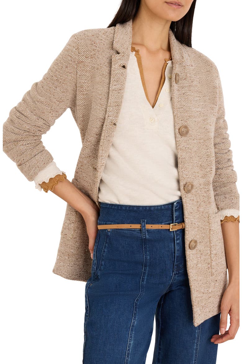 Tweed Stitch Sweater Jacket, Main, color, NEUTRAL MIX