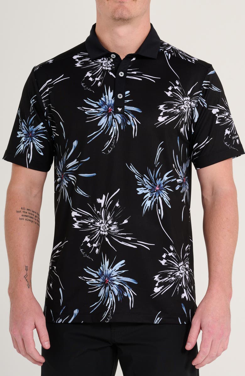 Bad Birdie Core Pistol Pete Floral Performance Golf Polo, Main, color, 