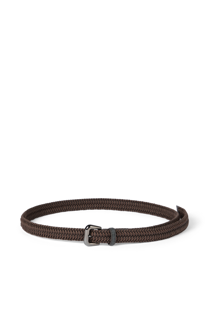 Brunello Cucinelli Braided belt with monili, Main, color, Rust Brown