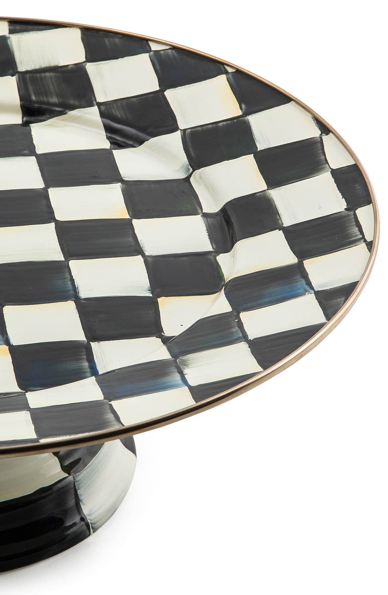 MACKENZIE CHILDS Courtly Check Pedestal Platter, Alternate, color, Black/ White