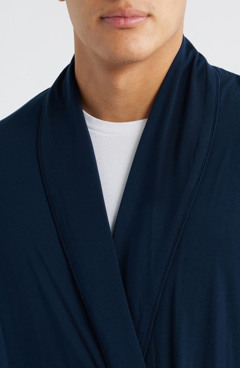 Daniel Buchler Modal & Silk Robe, Alternate, color, Midnight