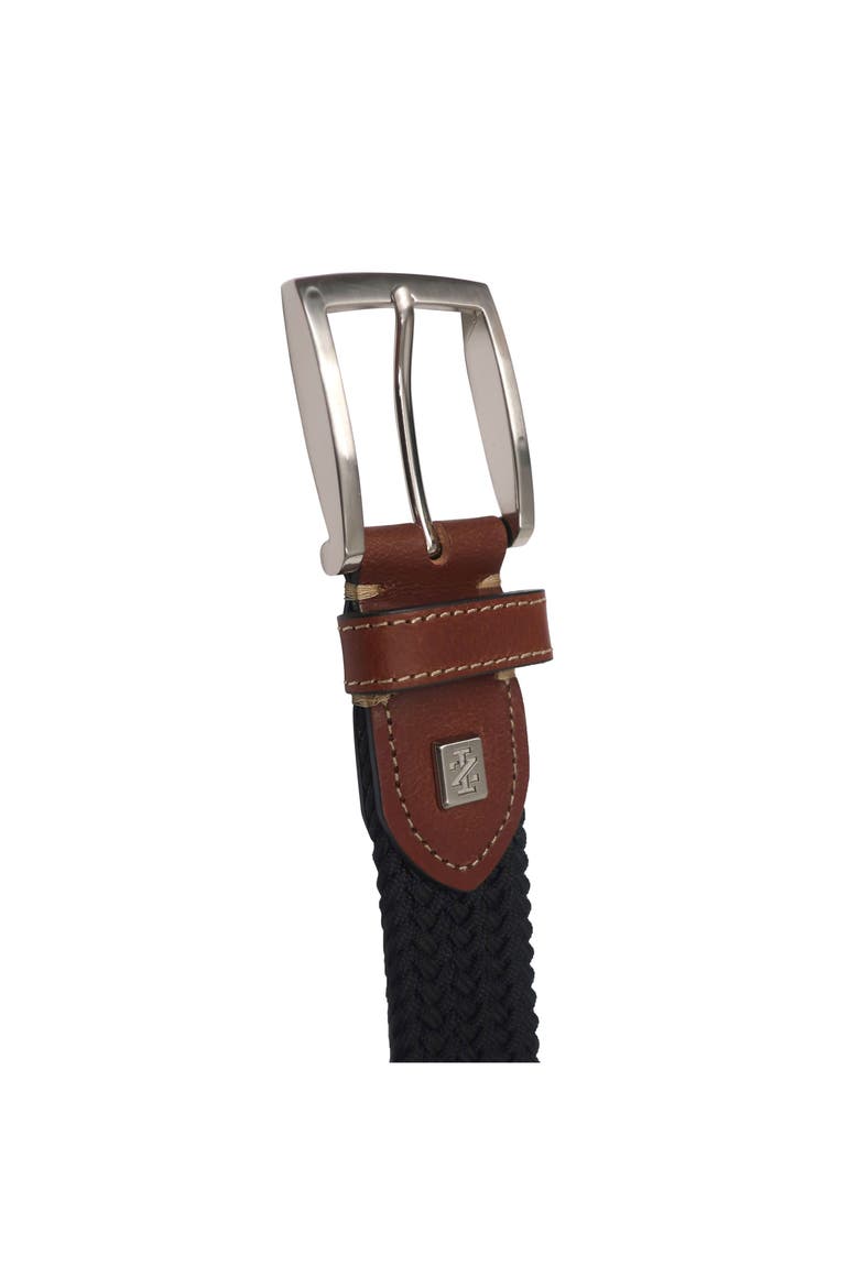 Stretch Braid with Full Grain Leather Tips, Alternate, color, Black