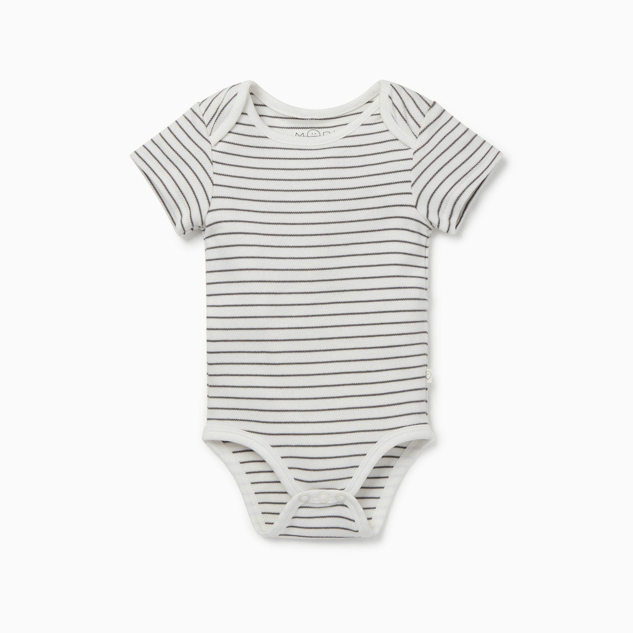 Mori Kids'  Short Sleeve Bodysuit In Neutral