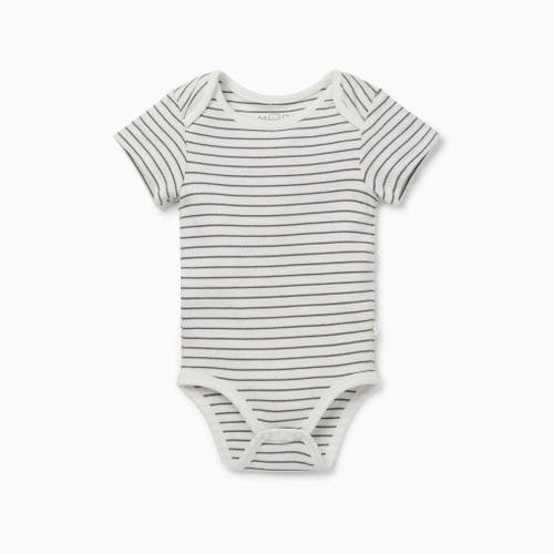 Mori Kids' Short Sleeve Bodysuit In Gray