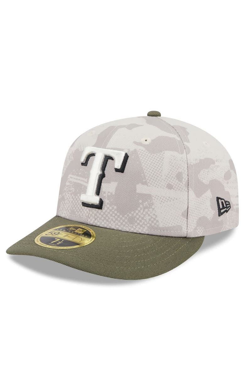 New Era Men's New Era Light Beige/Olive Texas Rangers 2025 Armed Forces Day Low Profile 59FIFTY Fitted Hat, Alternate, color, Light Beige