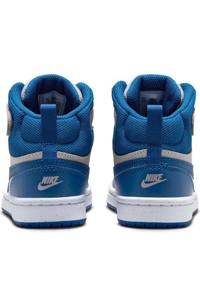 Nike Kids' Court Borough Mid 2 Basketball Shoe, Alternate, color, Light Grey/ Blue/ Dark Teal