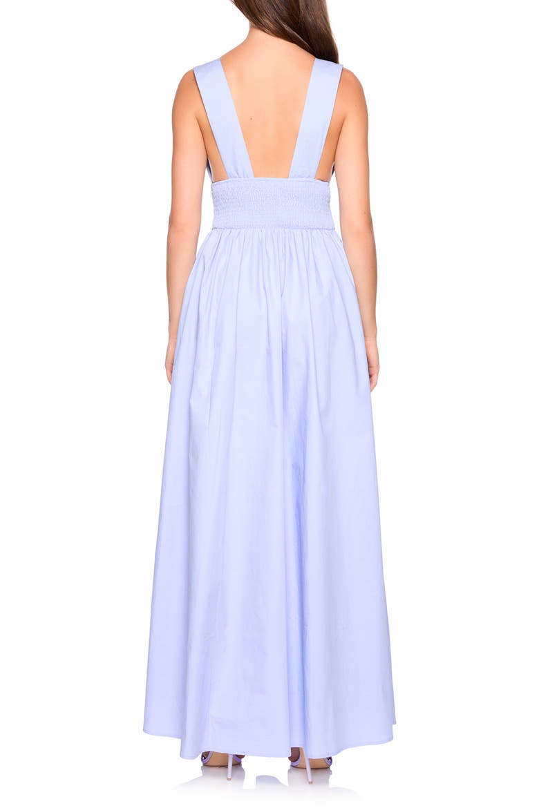 Cutout Detail Cotton Poplin Maxi Dress, Alternate, color, FROSTY