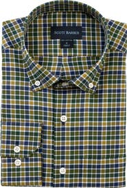 Scott Barber Check Prep Cotton Twill Button-Down Shirt