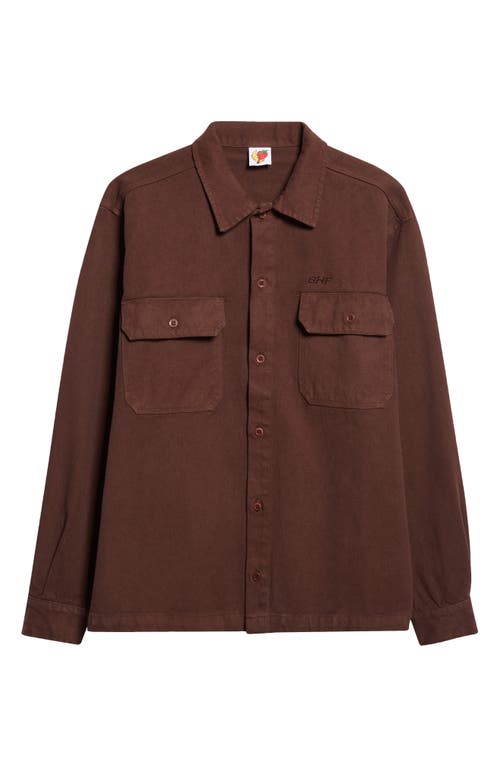 Sky High Farm Workwear Cotton Canvas Work Overshirt In Brown