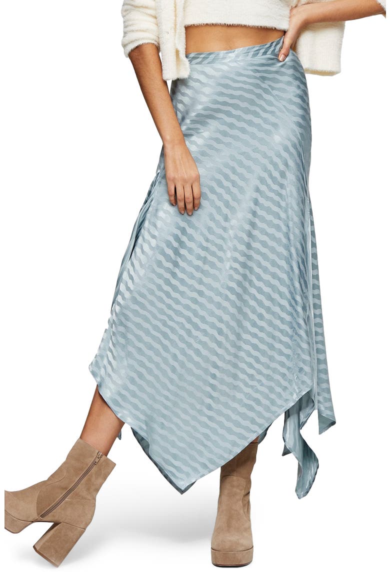 Jacquard Hanky Hem Skirt, Main, color, BLUE