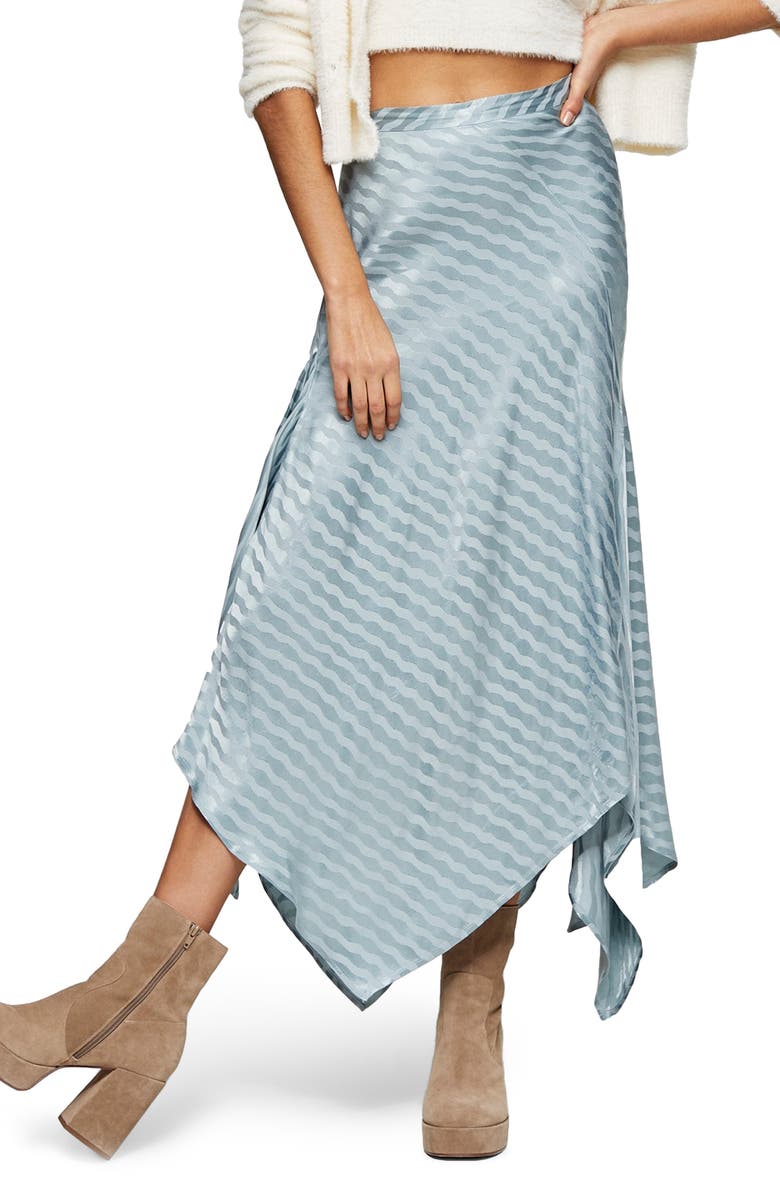 Topshop Jacquard Hanky Hem Skirt, Main, color,