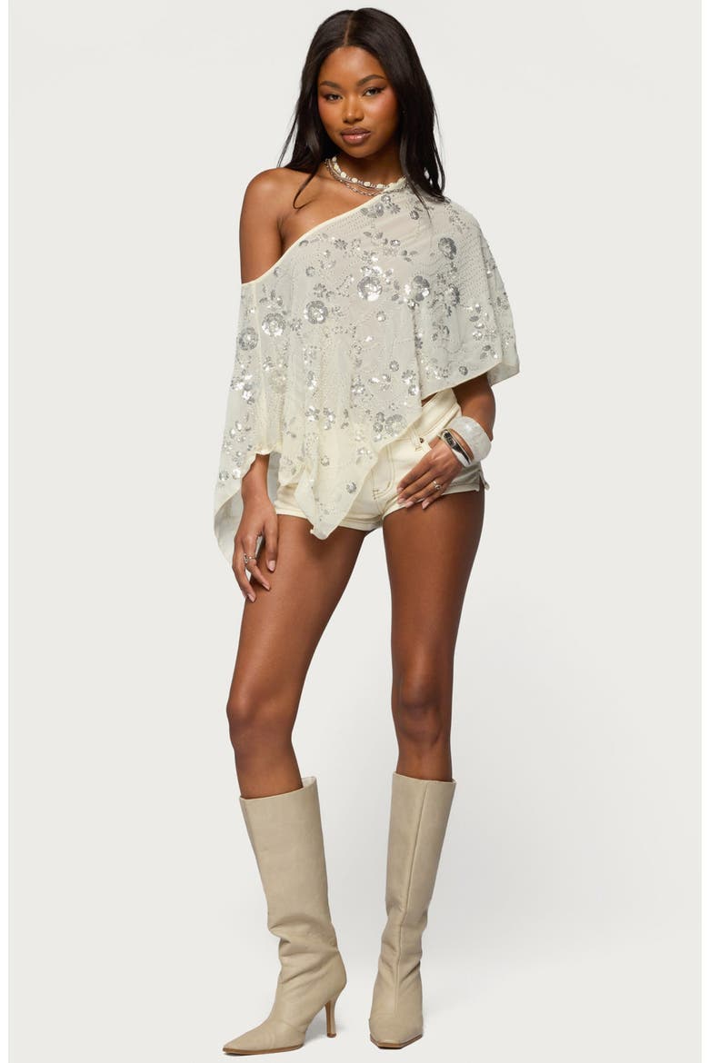 Jagger Low Rise Denim Short, Alternate, color, CREAM