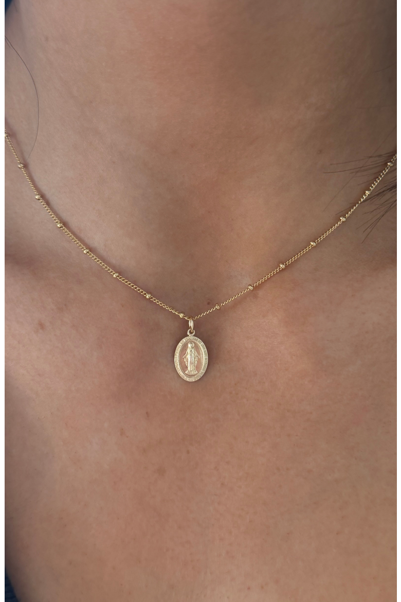 Blessed Mary 14k Gold Filled Necklace, Alternate, color, Gold
