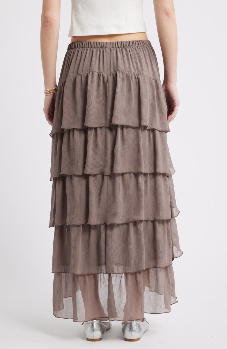 BP. Tiered High-Low Maxi Skirt, Alternate, color, Brown Quartz