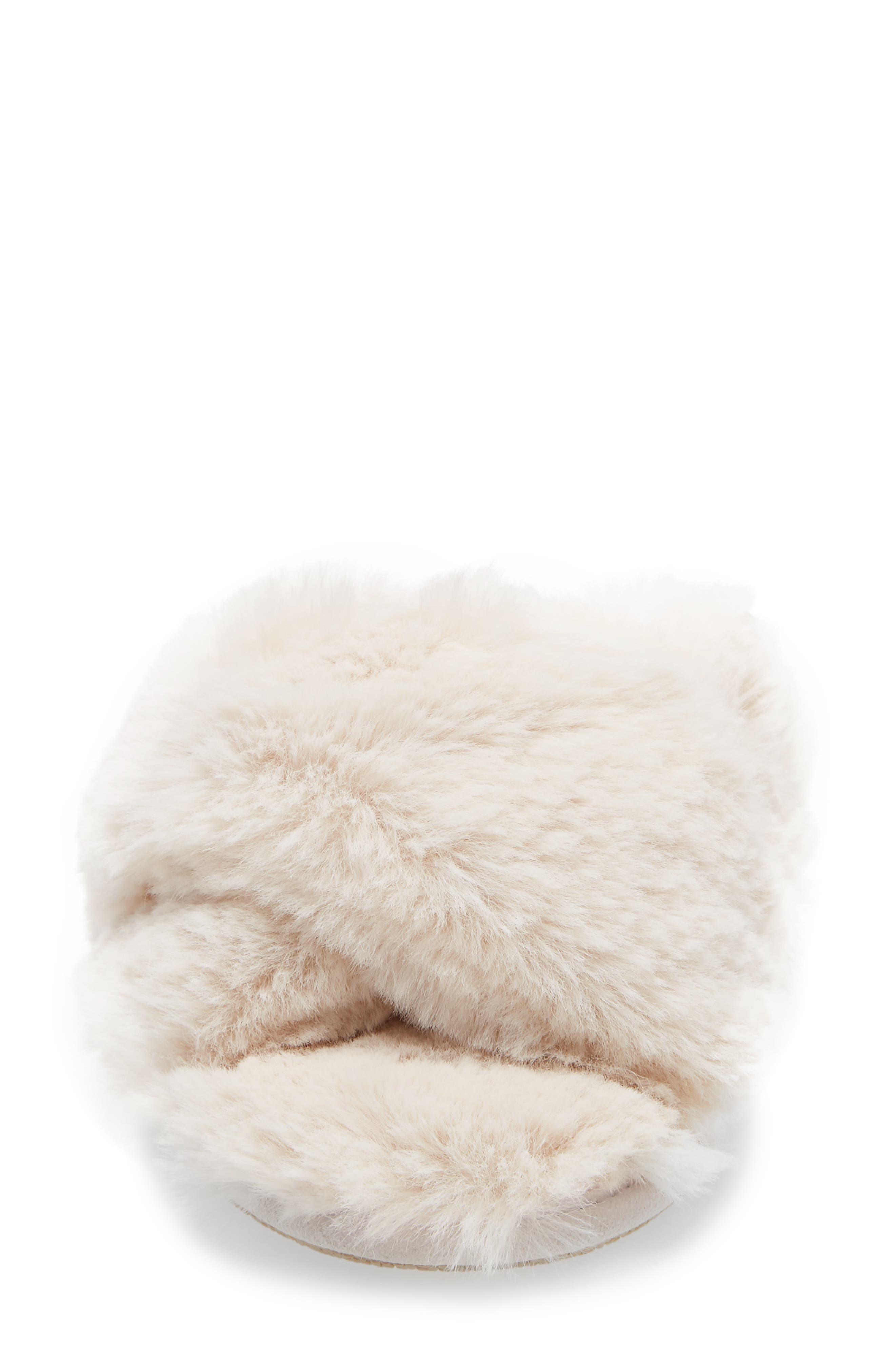 Papinelle Sheepy Crossover Faux Fur Slide Slipper, Alternate, color, 