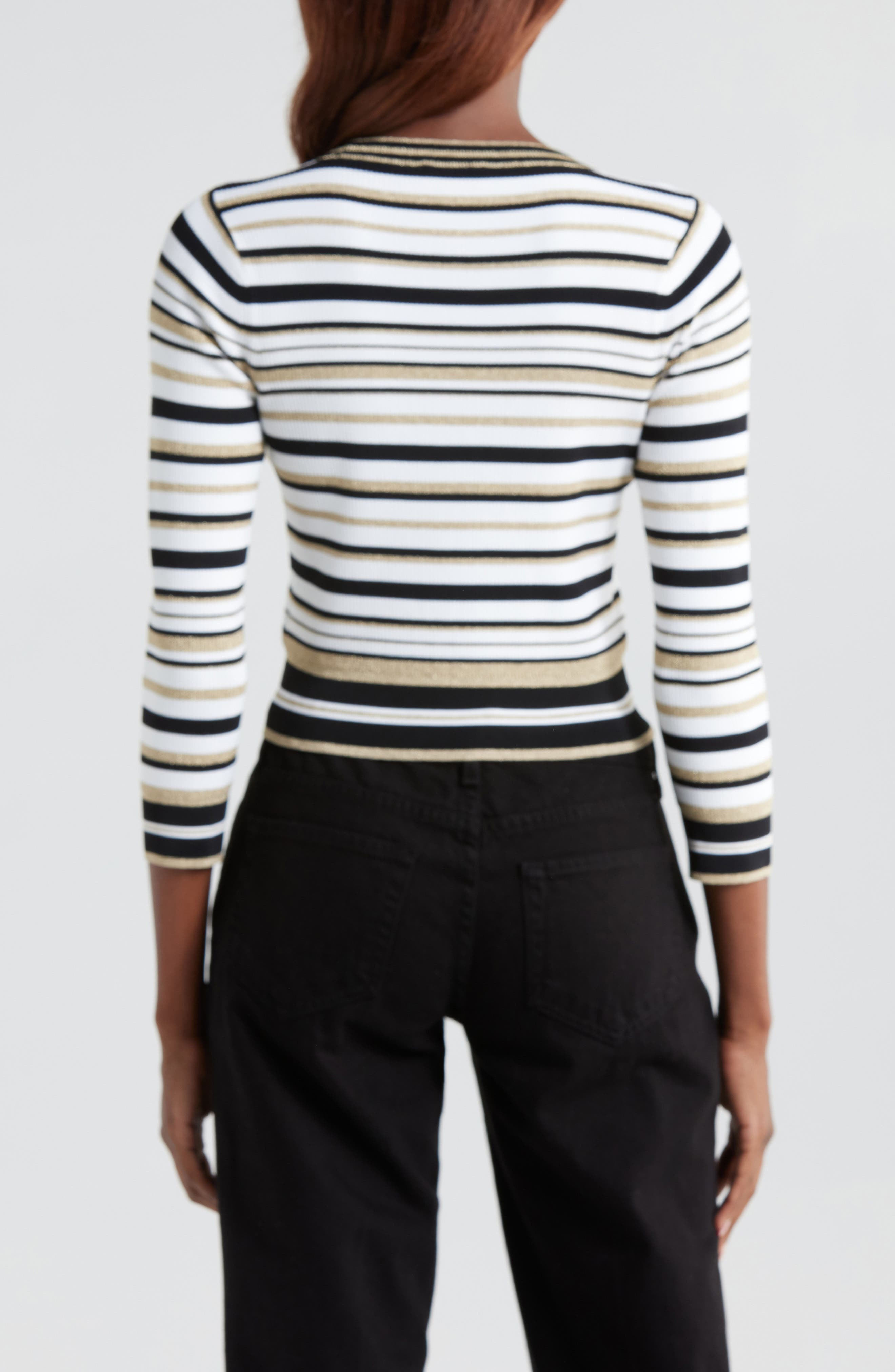 Yukio Stripe Crewneck Top - image 2