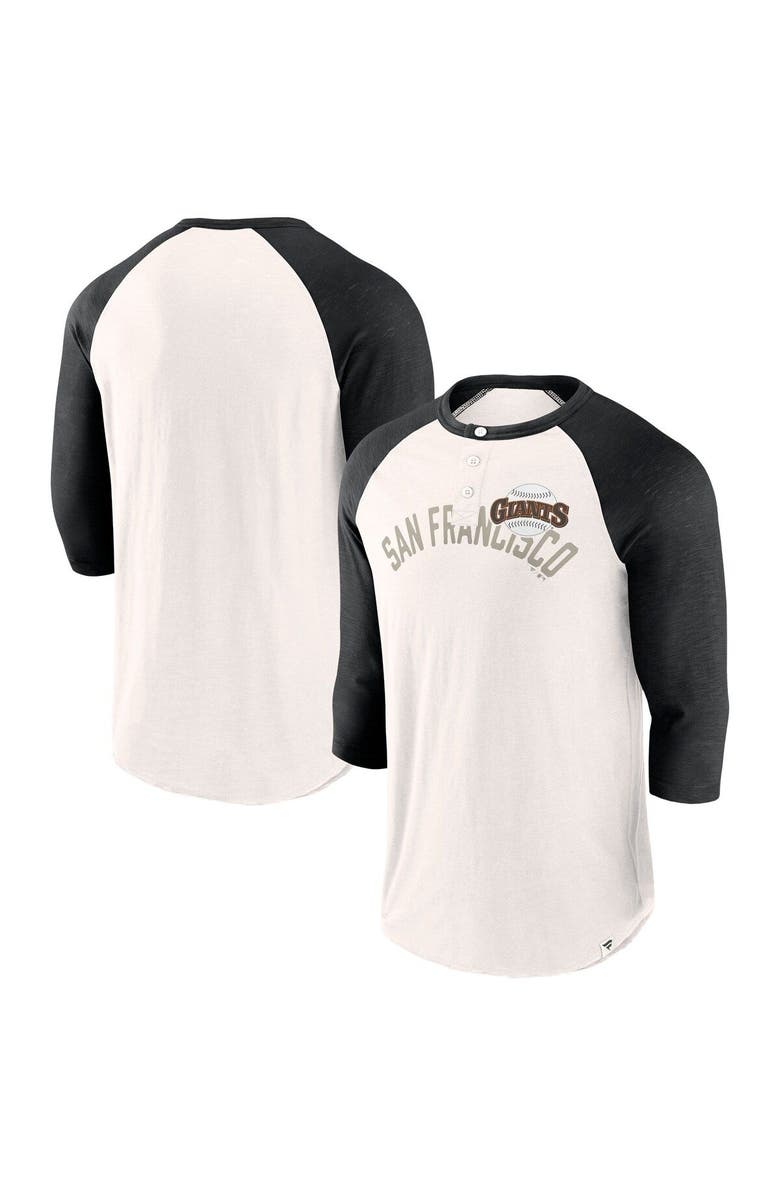 FANATICS Men's Fanatics White/Black San Francisco Giants Backdoor Slider Raglan 3/4-Sleeve T-Shirt, Alternate, color, White