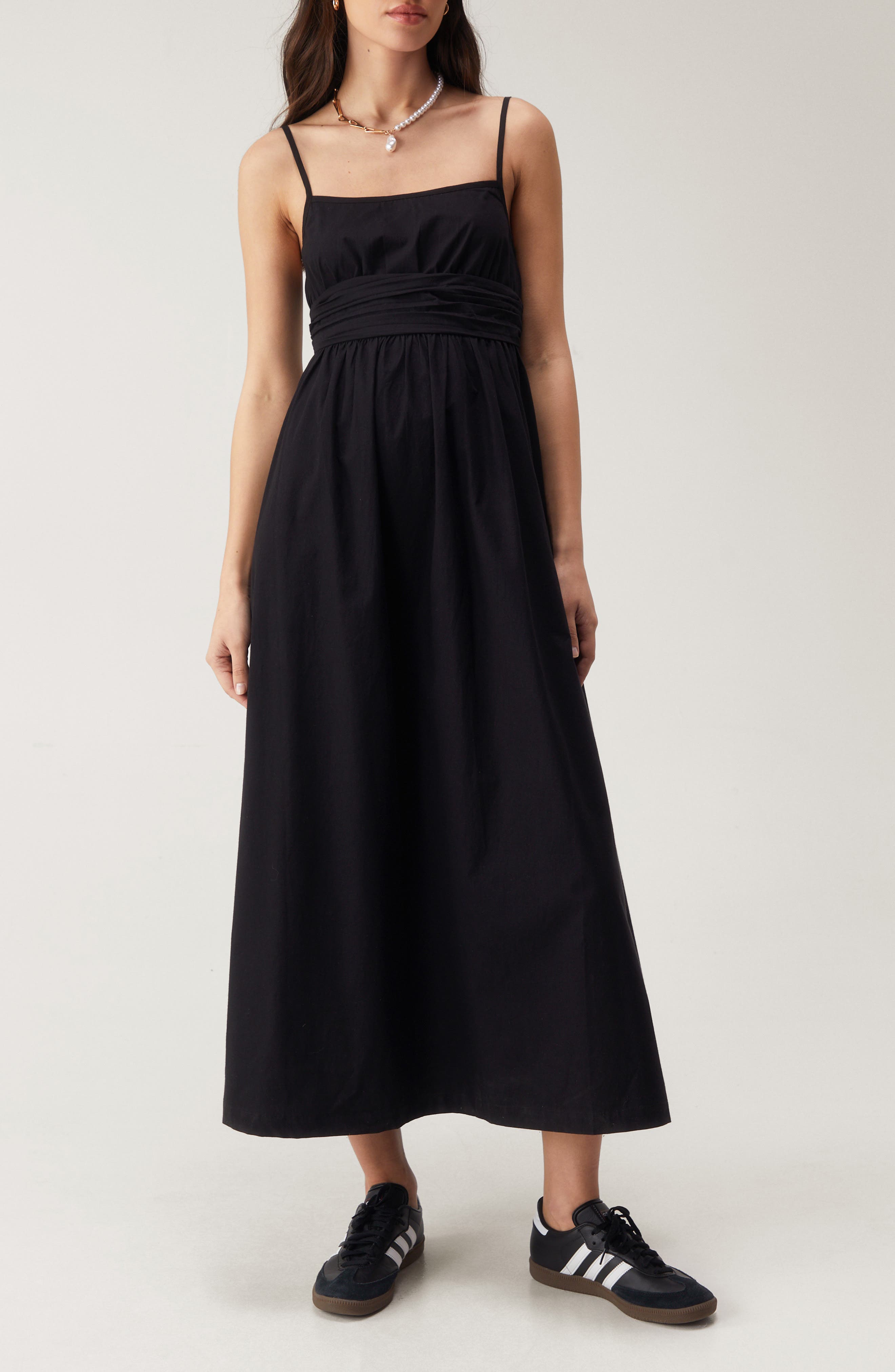 NASTY GAL Open Back Cotton Midi Dress | Nordstrom