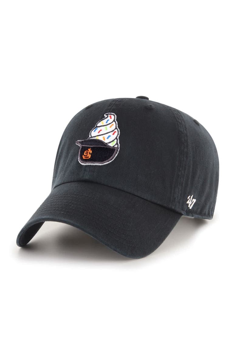 Men's '47  Black San Francisco Giants Ice Cream Helmet Clean Up Adjustable Hat, Main, color, Black