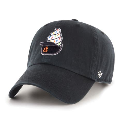 Men's '47  Black San Francisco Giants Ice Cream Helmet Clean Up Adjustable Hat