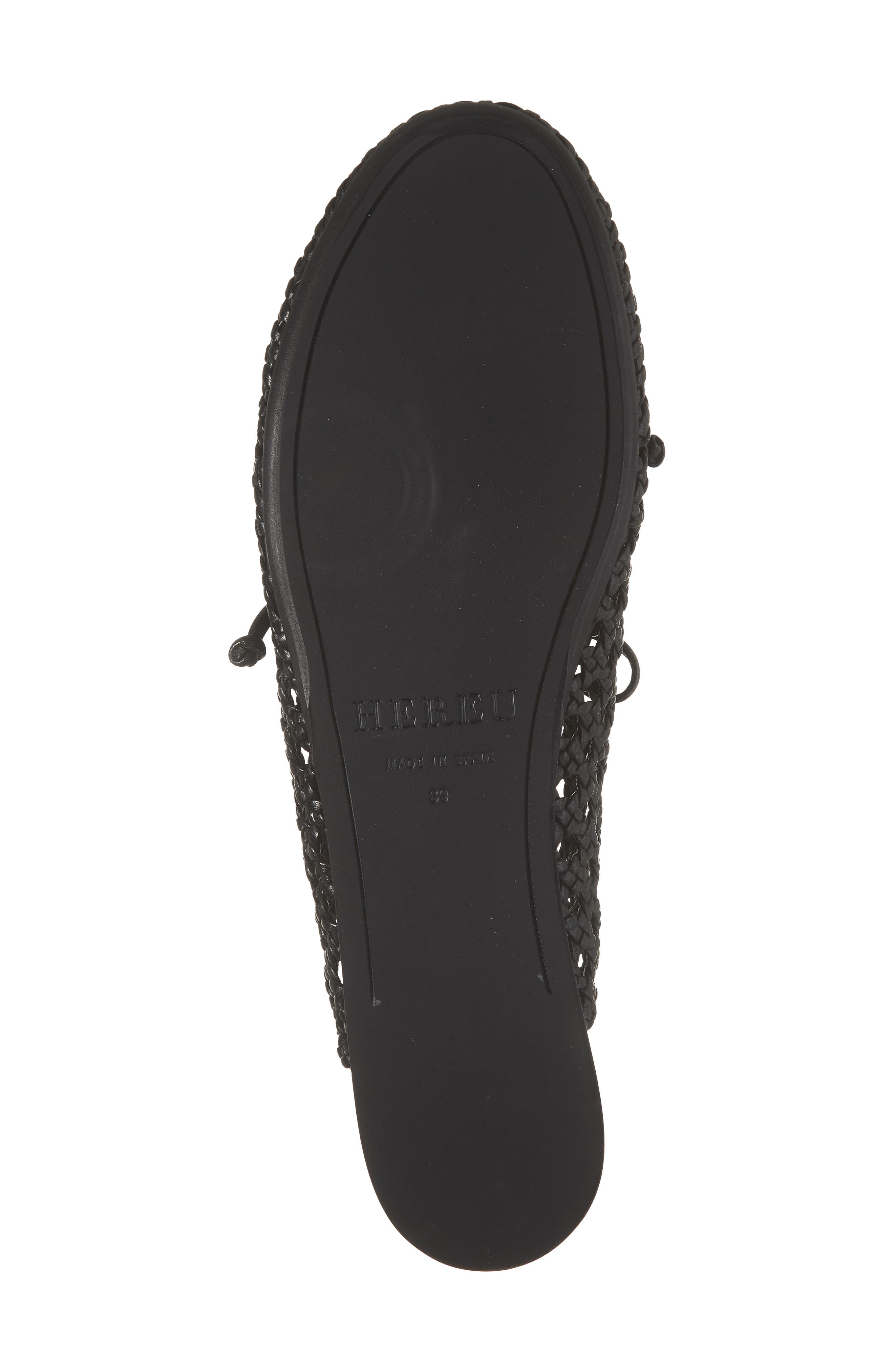 Sardana Handwoven Leather Lace Up Flat, Alternate, color, BLACK