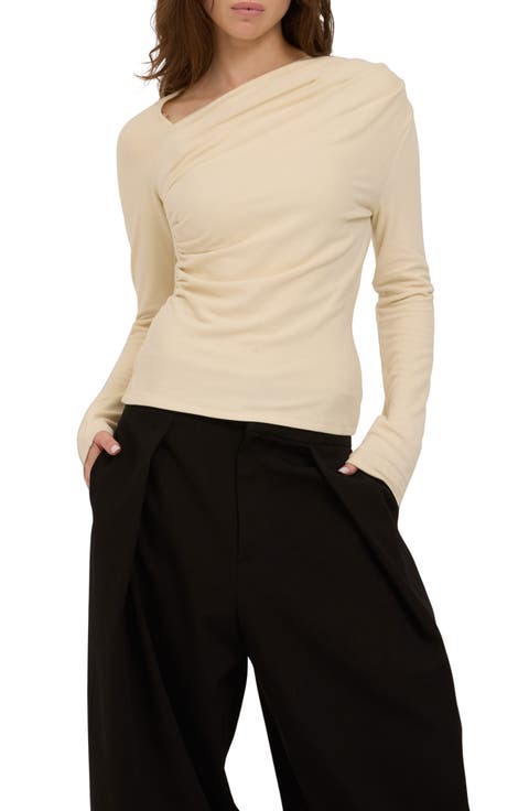 Harlow Asymmetric Neck Long Sleeve Top
