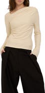 Project Social T Harlow Asymmetric Neck Long Sleeve Top
