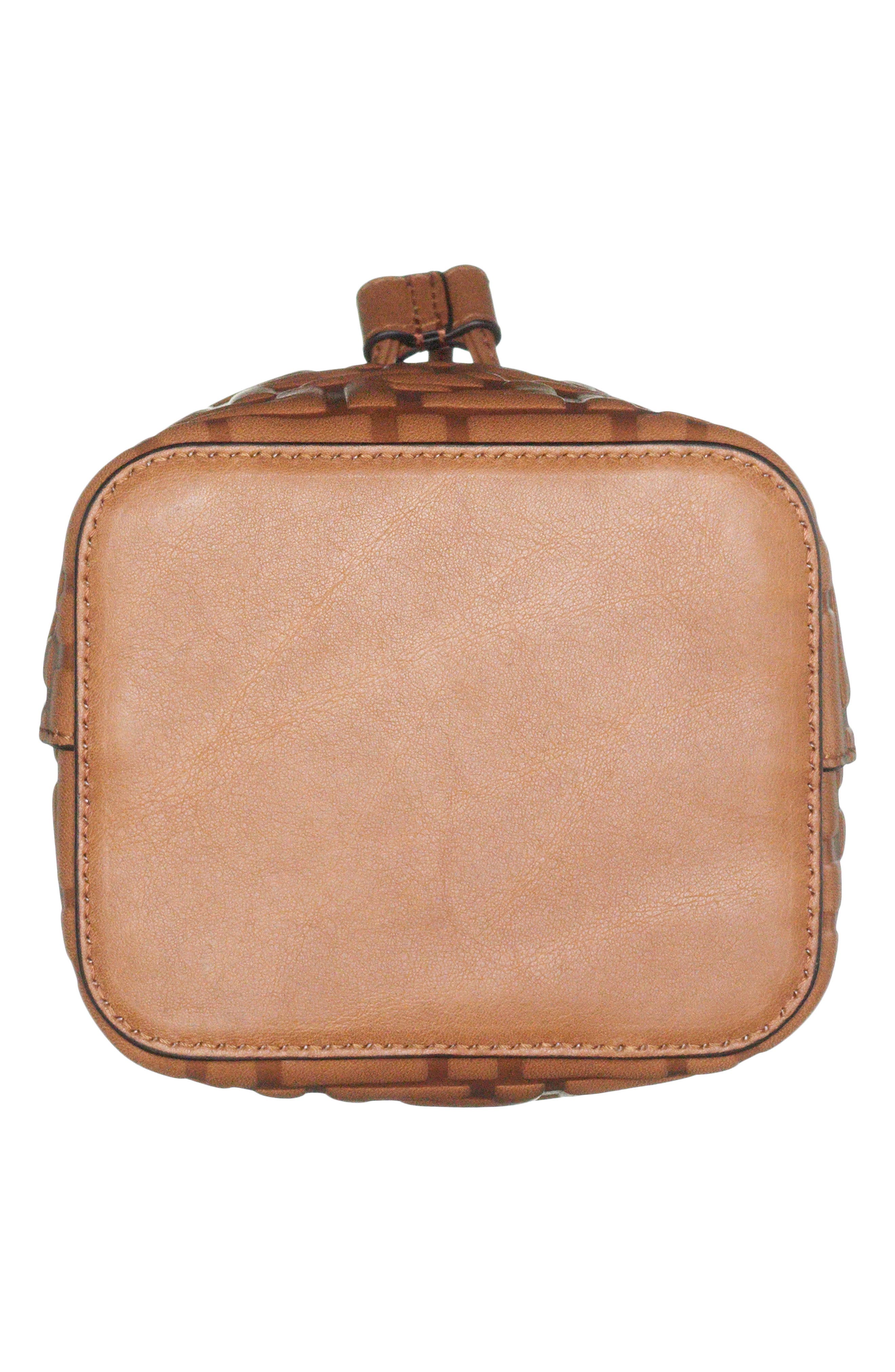 Fendi Mini Mon Tresor Logo Leather Bucket Bag, Alternate, color, 