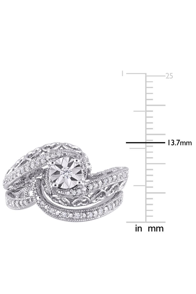 Diamond Vintage Bridal Ring, Alternate, color, Sterling Silver