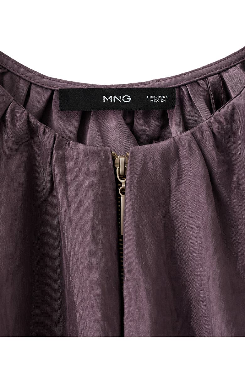 MANGO Oversize Bubble Bomber Jacket, Alternate, color, Purple