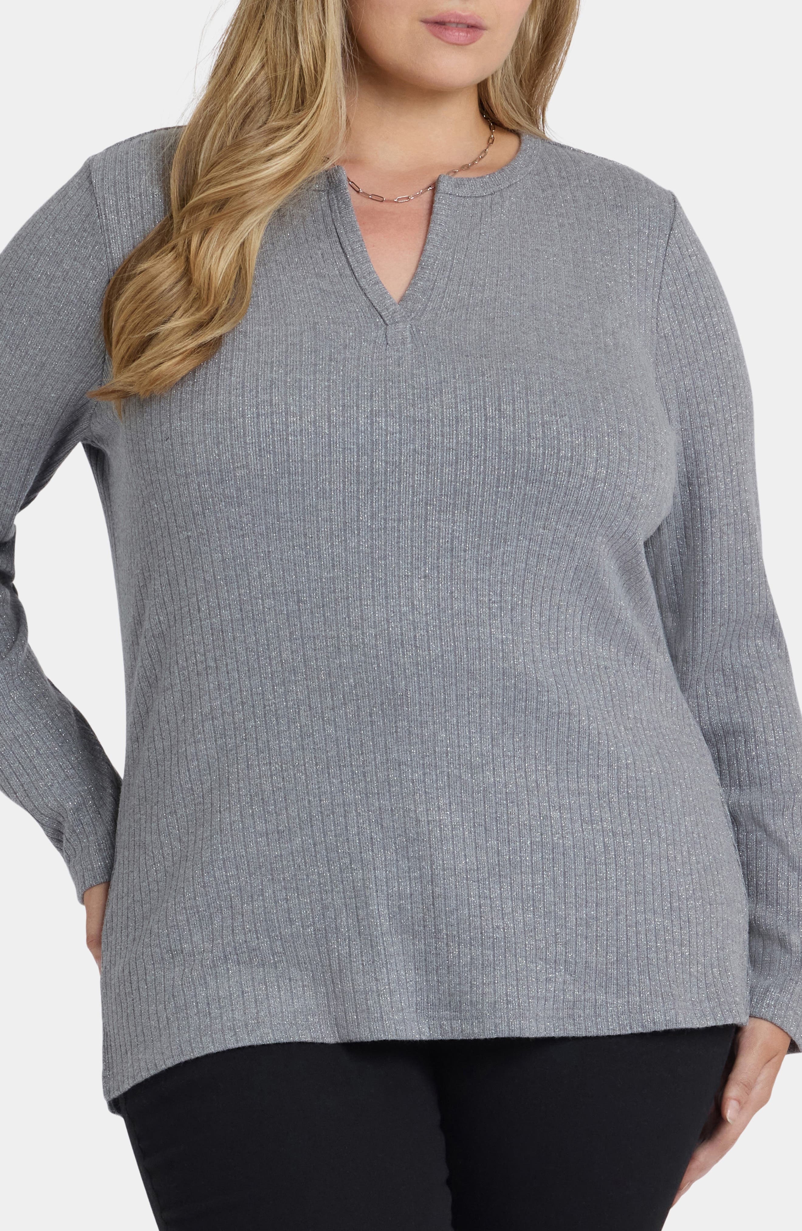 NYDJ Metallic Rib Top