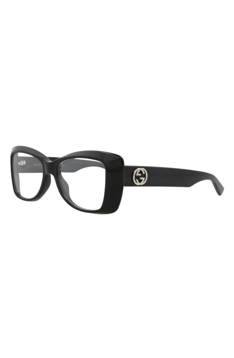 Gucci Optical Glasses, Alternate, color, Black Black Transparent
