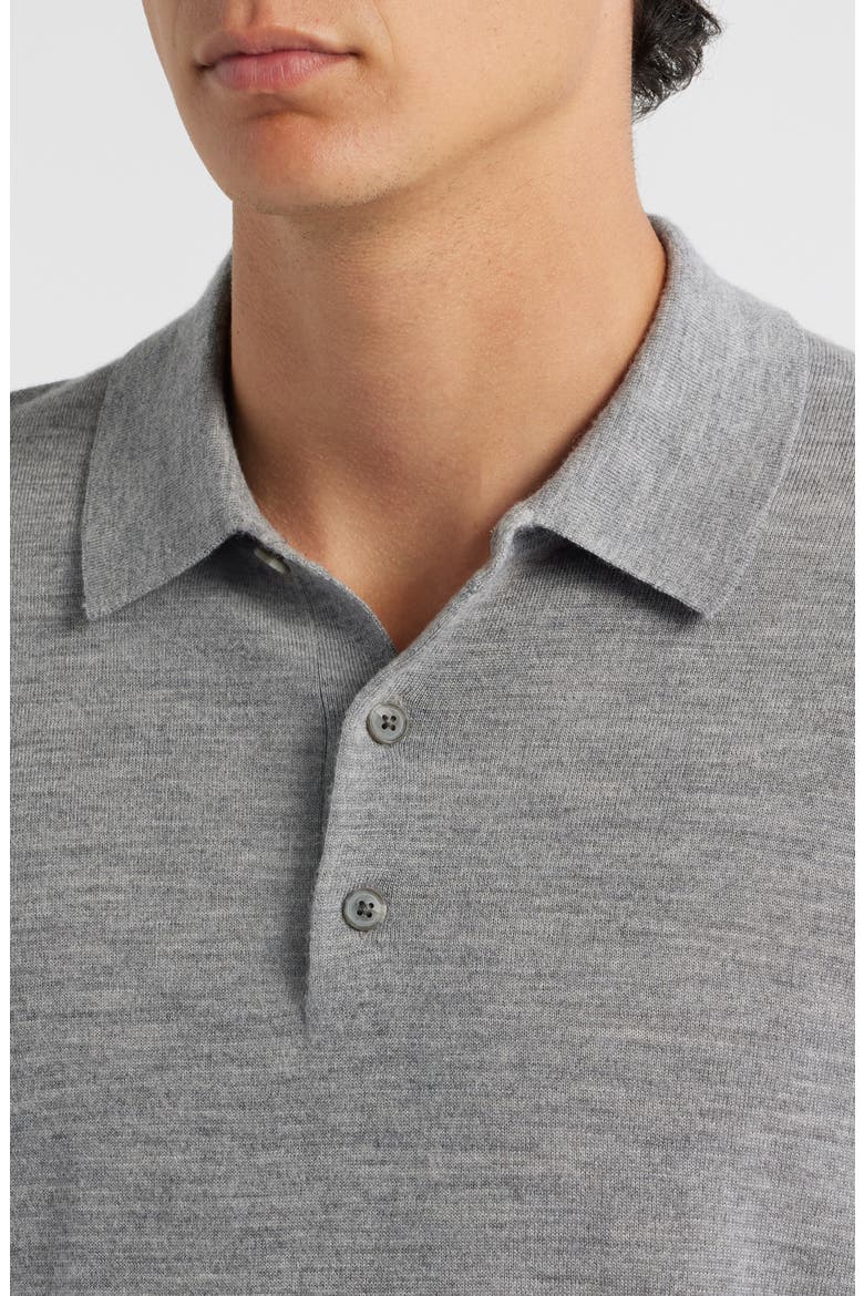 Long Sleeve Merino Wool Polo, Alternate, color, H. GREY