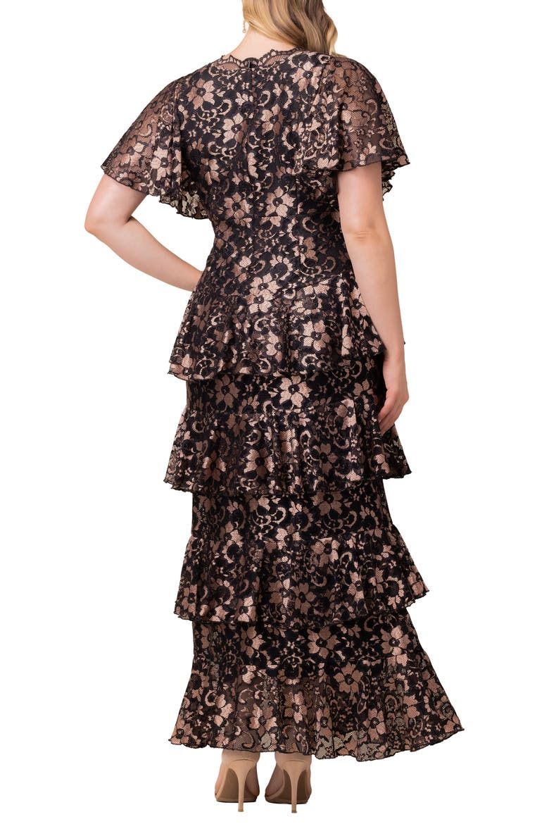 Mon Ange Tiered Lace Gown, Alternate, color, ROSE GOLD