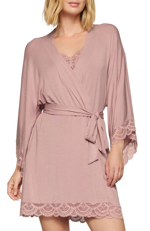 Mariana Lace Trim Jersey Robe