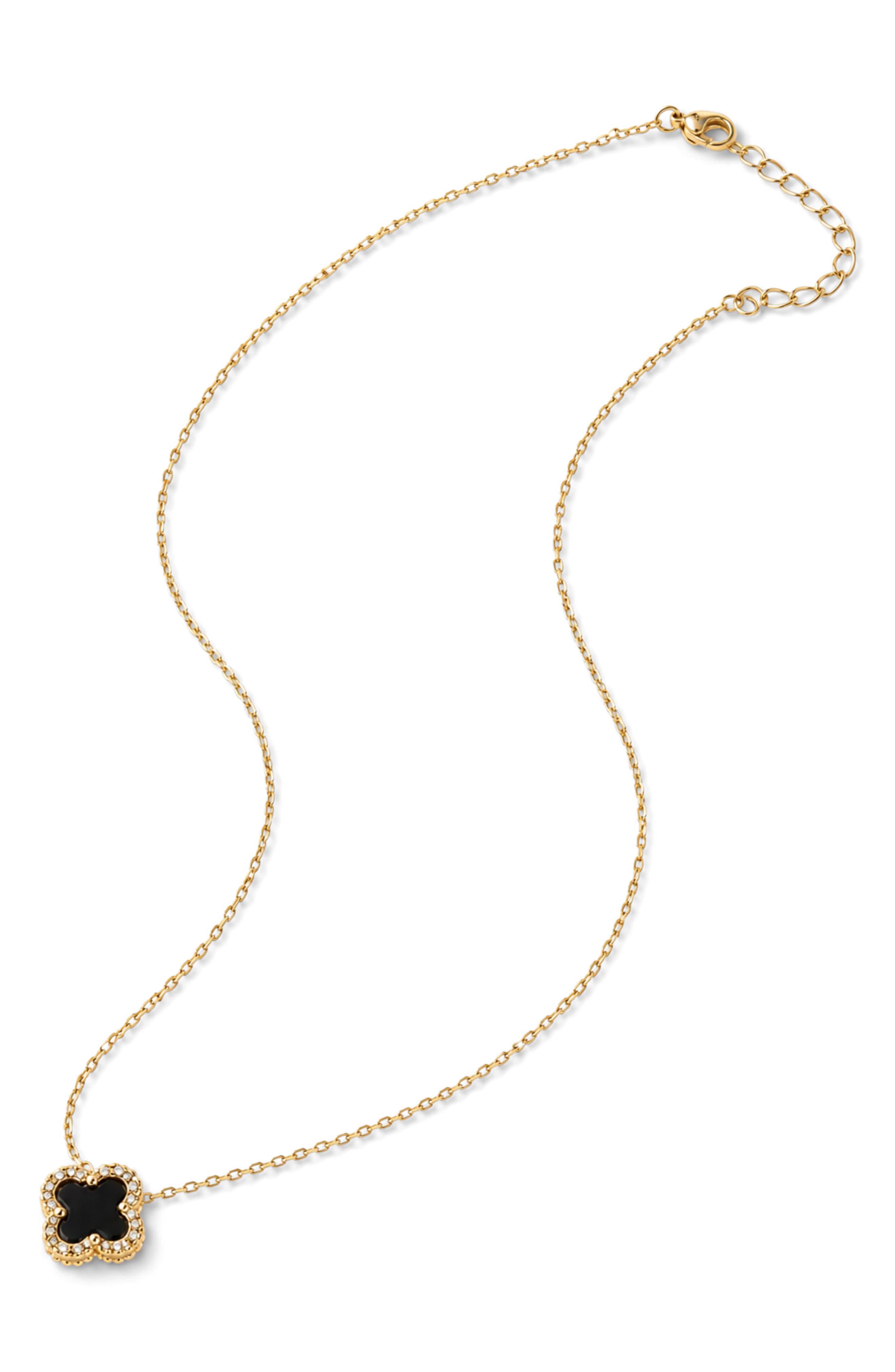 Black Onyx Clover Pendant Necklace (Women) | Nordstrom