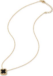 ARGENTO VIVO Black Onyx Clover Pendant Necklace
