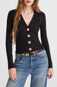 Madewell Rib V-Neck Merino Wool & Silk Cardigan