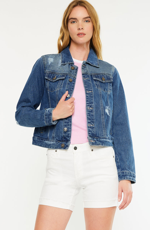 Kancan Henney Classic Trucker Jacket In Blue