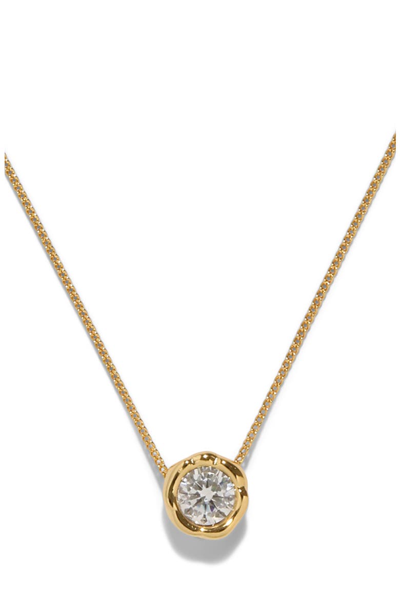Asterales Molten Cubic Zirconia Pendant Necklace, Main, color, GOLD