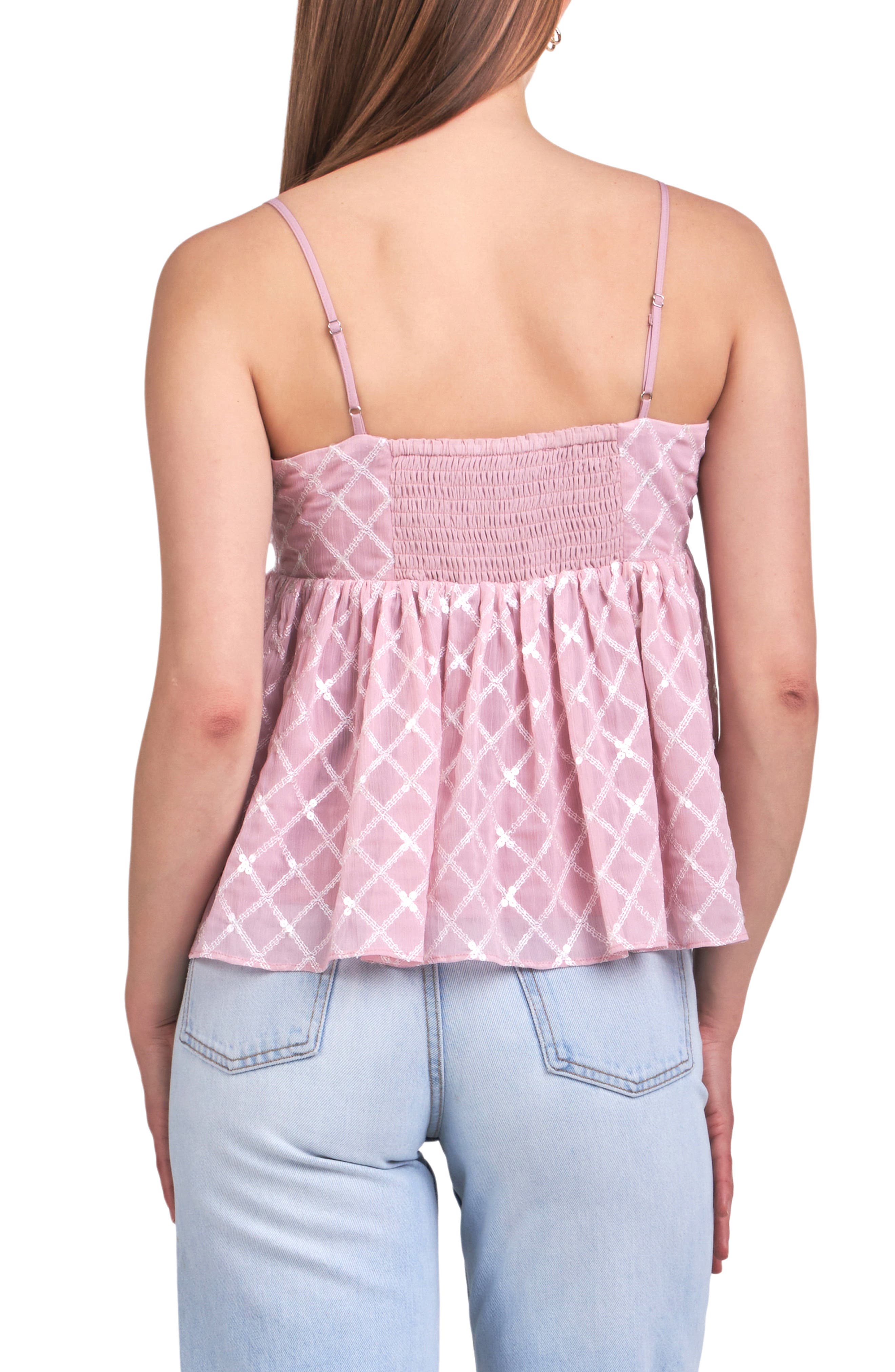 Sequin Embroidered Babydoll Top - image 2