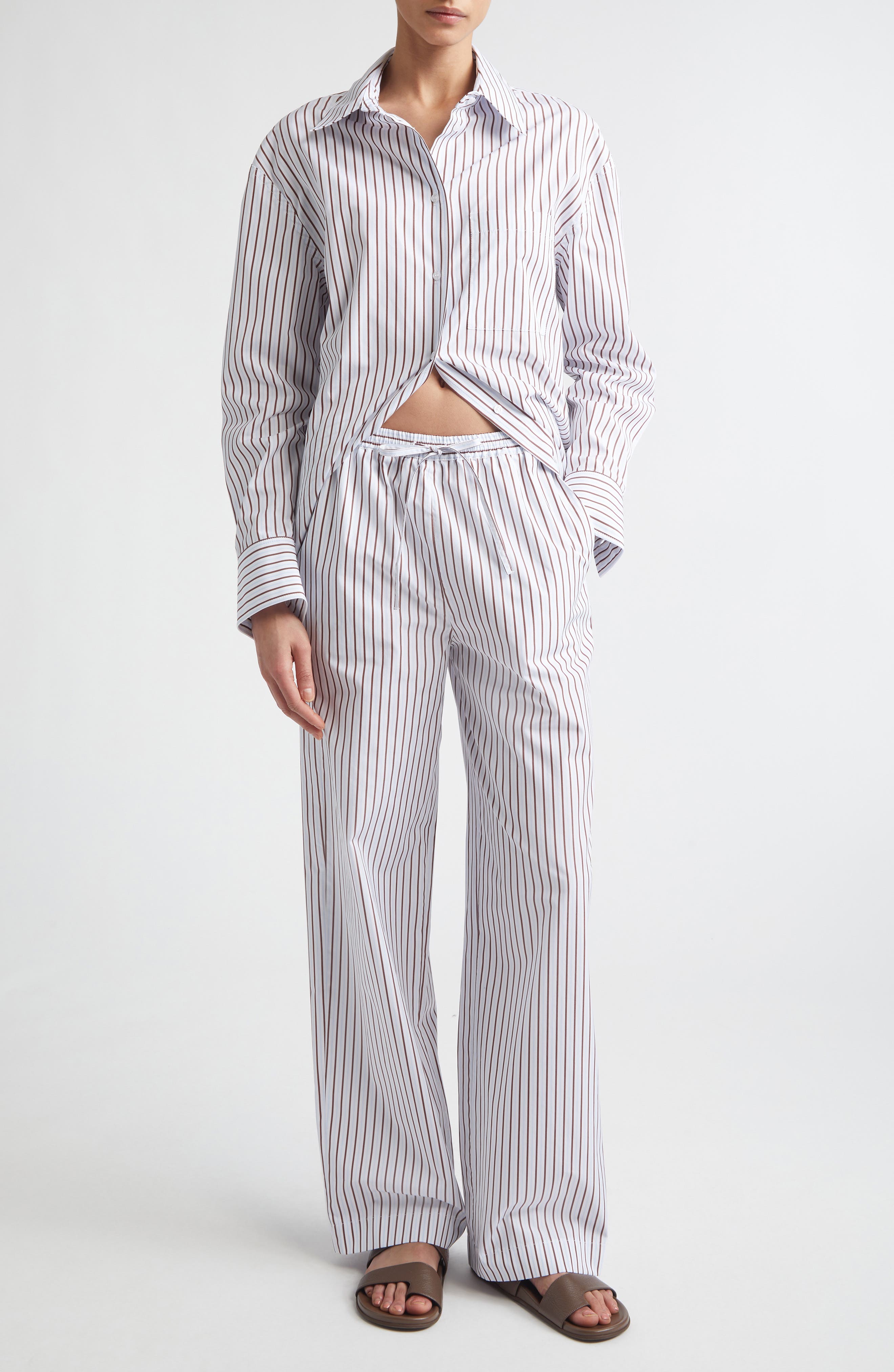 Cisco Stripe Cotton Poplin Drawstring Pants - image 2