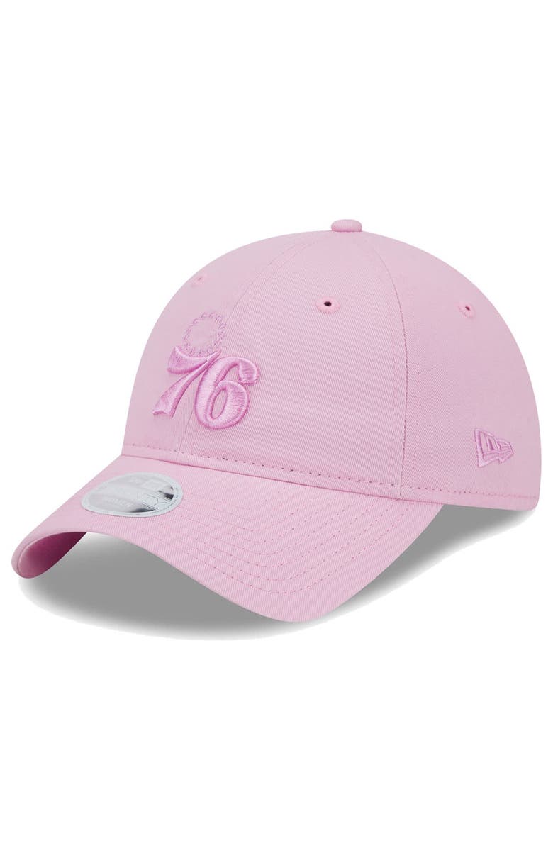 New Era Women's New Era Pink Philadelphia 76ers Colorpack Tonal 9TWENTY Adjustable Hat, Main, color, 