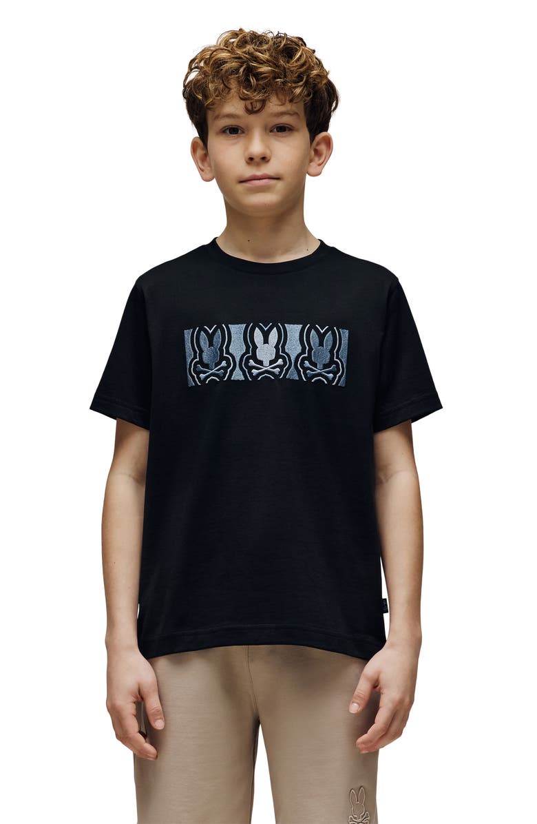 Psycho Bunny Kids' Rob Embroidered Cotton Graphic T-Shirt, Alternate, color, 