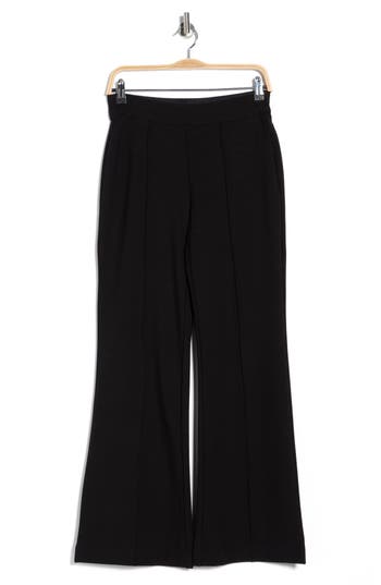 Dkny Front Seam Straight Leg Ponte Pants In Black