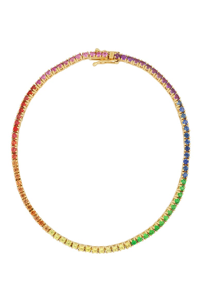 Rainbow Tennis Bracelet (Nordstrom Exclusive), Main, color, 18K YELLOW GOLD