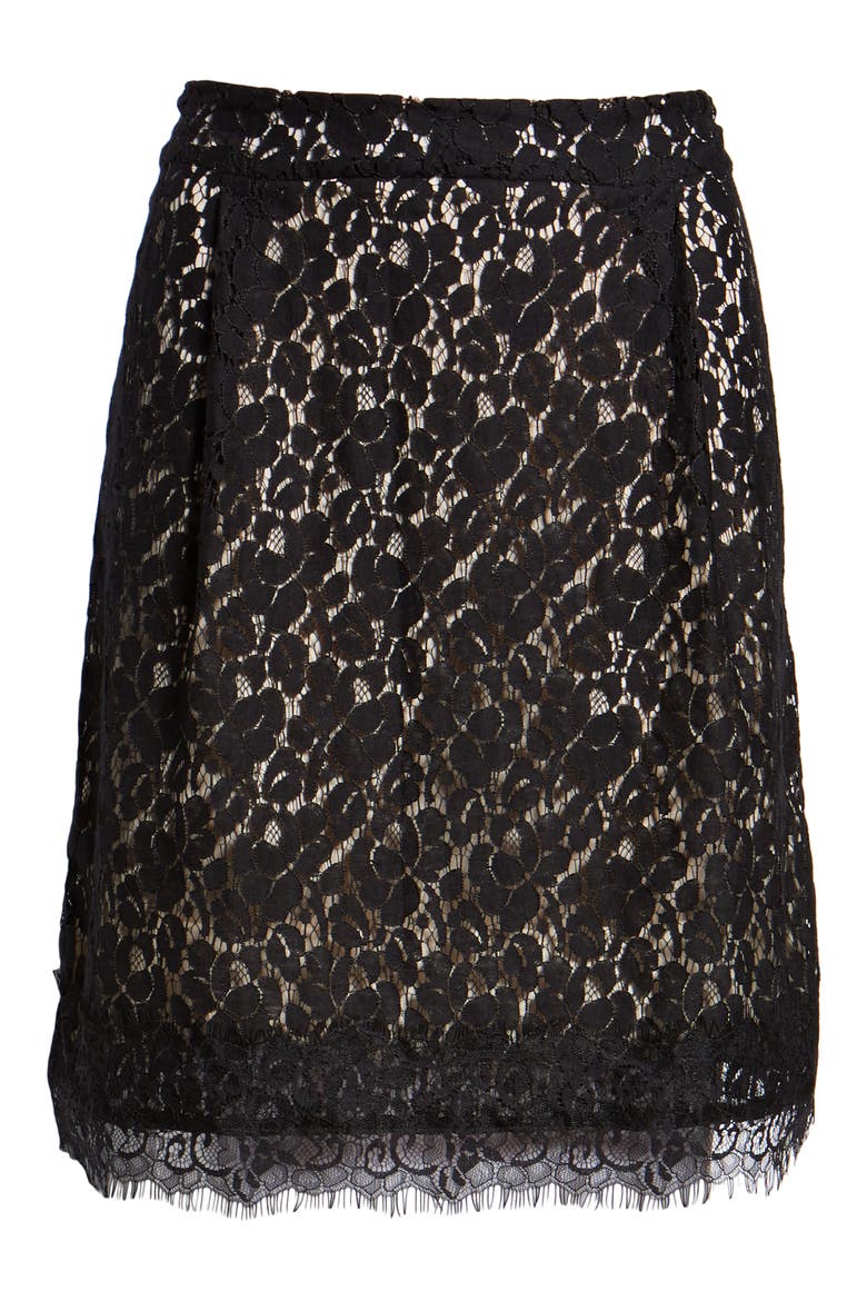 Gibson x Glam Squad Lace Skirt (Nordstrom Exclusive), Alternate, color, BLACK NUDE LINING
