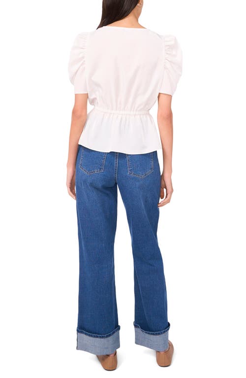 1.state V-neck Tie Waist Top In Ultra White